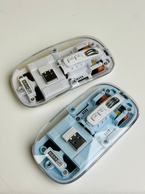GearUP WM30 Transparent Crystal 2.4G + Bluetooth Magnetic Wireless Mouse