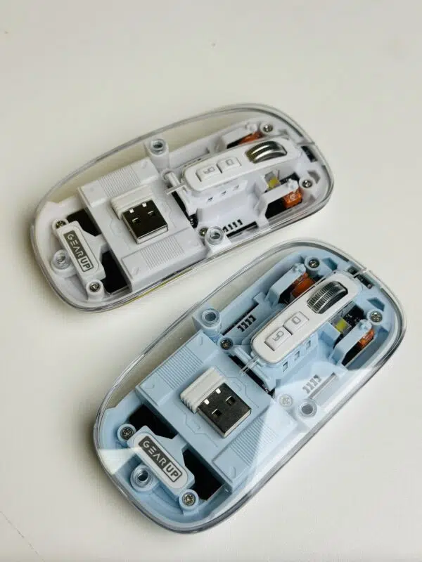 GearUP WM30 Transparent Crystal 2.4G + Bluetooth Magnetic Wireless Mouse