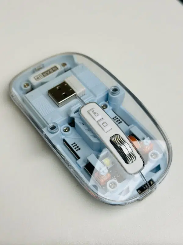 GearUP WM30 Transparent Crystal 2.4G + Bluetooth Magnetic Wireless Mouse - Image 4