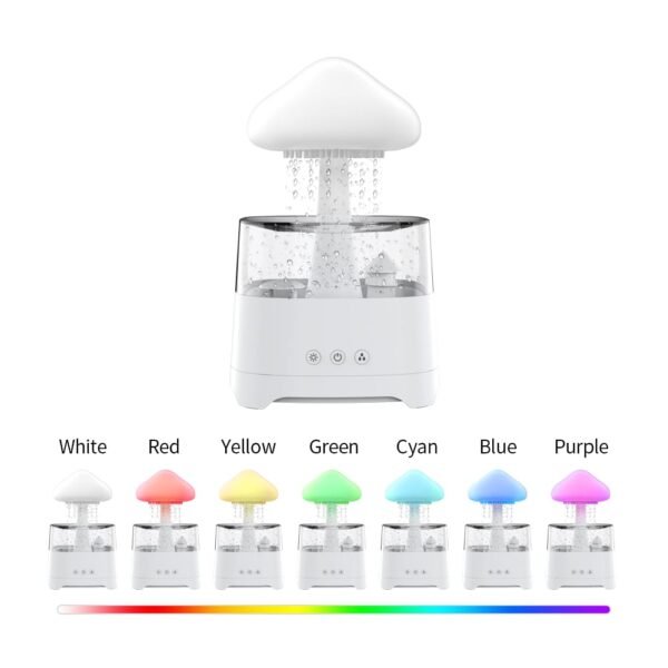 5 IN 1 Bluetooth Speaker Rain Cloud Humidifier, switchable 7 colors, 450ml capacity super quiet, intelligent anti-dry function - Image 3
