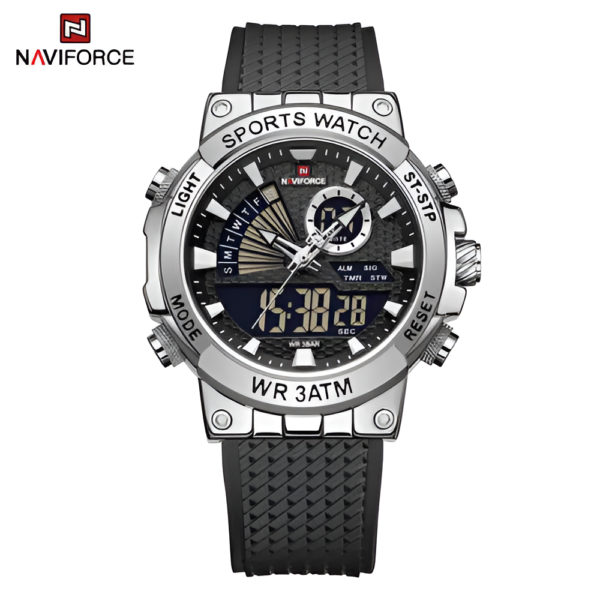 Naviforce 9219 Dual Strap Best Men’s Watch – Black