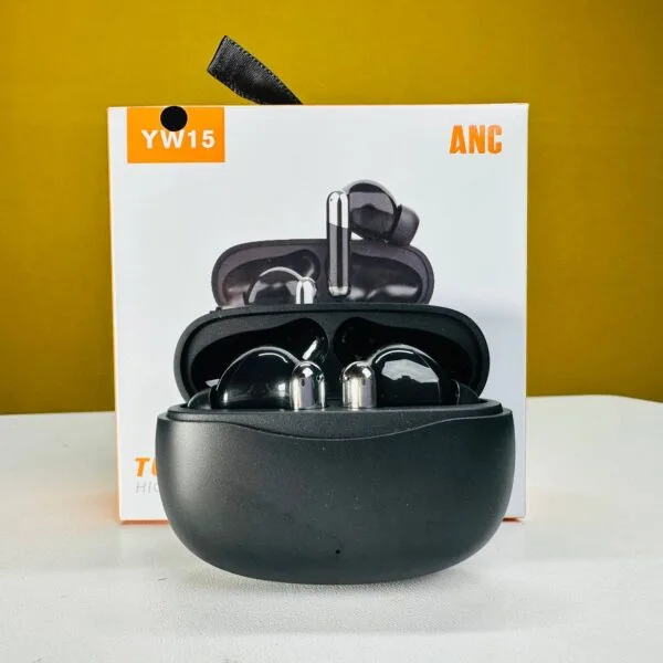 YW15 Active Noise Cancelling Earbuds – Black - Image 2