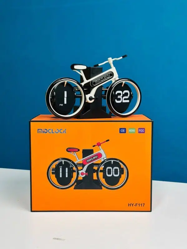 MidClock HY-F117 Unique Bicycle Vintage Flip Desk Clock - Image 2